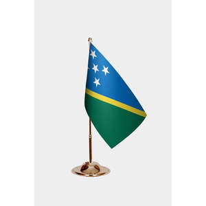 Mâts de drapeaux en aluminium avec drapeaux de table en tissu imprimé numériquement des îles Salomon - Product Image 2