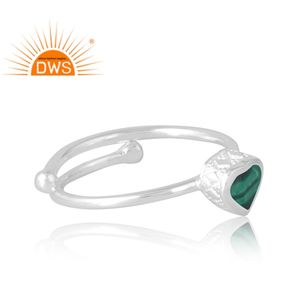 Vente chaude 925 Sterling Silver Natural Malachite Gemstone Ring Fabricant de bijoux personnalisés - Product Image 4