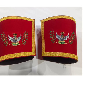 Manchettes de gauntlets maçonniques du 18e degré du Rite écossais, qualité supérieure, brodées, pour francs-maçons, qualité premium, 2026 - Product Image 1