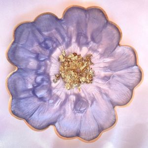 Posavasos de Resina Epoxi, Juego de Posavasos de Resina Azul con Diseños Florales, Posavasos de Resina para Té - Product Image 3