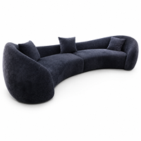 Italienisches Minimalistisches Mond-Dreisitzer-L-förmiges Sofa Modernes Luxuriöses Designer-Holzrahmen-Schwamm-Stoffsofa Erweiterbar Wohnzimmer