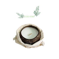 Cáscara de coco ecológica vietnamita para hacer velas/cuencos de velas de coco en bolsas de lino precio barato de Eco2go Vietnam
