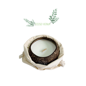 Coquille de noix de coco écologique vietnamienne pour la fabrication de bougies/bols de bougie de noix de coco dans des sacs en lin prix bon marché de Eco2go Vietnam - Product Image 2