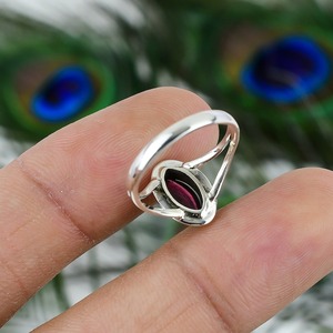 Anillo clásico hecho a mano granate cabujón piedra preciosa 925 anillo de plata esterlina anillo de granate de moda con 925 joyería fina de plata estampada - Product Image 6