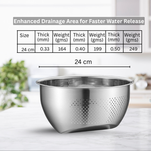 24cm thép không gỉ gạo Rinser lọc bồn rửa colanders với Side drainers rửa trái cây rau đậu công cụ nhà bếp. - Product Image 4