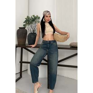 Jeans Mom non extensibles 7057 - Bleu clair et teinté - Product Image 1