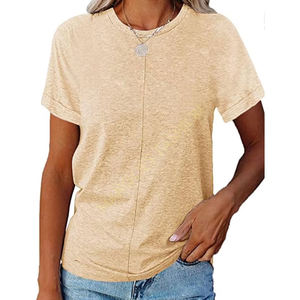 Camiseta Holgada de Manga Corta con Cuello Redondo para Mujer, Estampado de Chica, Tejido Antibolitas, Ecológica, Informal - Product Image 1