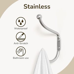 Ganchos de pared cromados rústicos, gancho de abrigo de Metal resistente plateado, rieles colgantes de montaje en pared para ropa - Product Image 4