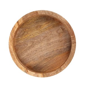 Plateau décoratif et de service en bois de manguier massif de forme ronde de qualité supérieure pour hôtels, restaurants et usage domestique à bas prix - Product Image 2