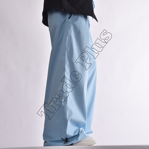 Winter Light Blue Waterproof Snow Pants with Drawstring Waist Adjustable Hem <b>Toggles</b> Warm Lining and Loose Fit for Outdoor Use - Product Image 4