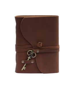 Chìa Khóa Da Tạp Chí làm bằng tay cổ điển deckle cạnh Giấy grimoire Tạp Chí rác Giáng sinh Quà Tặng 200 trang du lịch ràng buộc máy tính xách tay - Product Image 1