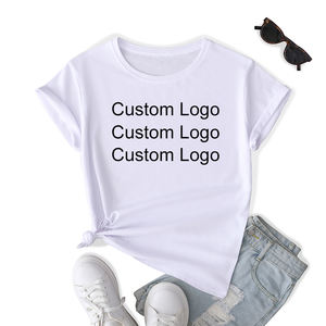 Camiseta de Algodón Transpirable de Diseño Personalizado Ecológico para Mujer, de Alta Calidad, Informal, <span class=keywords><strong>Antiarrugas</strong></span>, de Secado Rápido, con Parches de Logotipo - Product Image 2