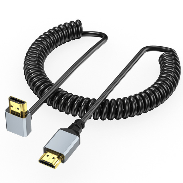 Micro HDMI to HDMI Cable Spring Wire Design 4K 3D Male to Male Cable for Laptop Camera to HDTV Projector