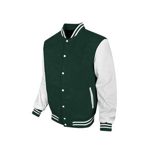 100% lana diseño personalizado Color sólido Varsity prendas de vestir exteriores hombre bordado personalizado Logo parche todo Vintage Collage chaqueta hombres - Product Image 5