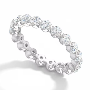 แหวนทอง 14K ประดับเพชรแท้แบบลอยตัวสำหรับผู้หญิง เหมาะสำหรับงานแต่งงาน งานเลี้ยงฉลองครบรอบ ของขวัญสุดโรแมนติก - Product Image 1