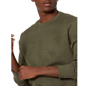 Sweat-shirt ample à col rond de couleur unie et à manches longues pour hommes pulls en tissu imprimé d'usine personnalisés pour le commerce extérieur - Product Image 2