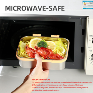 Lekfre Thiết Kế Mới Lật Top Thép Không Gỉ Bên Trong Hộp Ăn Trưa Đa Năng Thép Không Gỉ Bento Hộp Thực Tế Hộp Ăn Trưa - Product Image 4