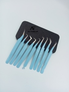 แหนบถอนขนตา90องศาสีฟ้าอ่อนพร้อมที่หนีบรูปหัวใจที่ด้านล่างด้ามจับเพชรสแตนเลส - Product Image 6