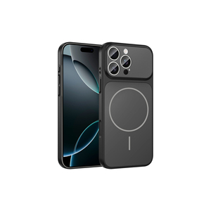 Coque magnétique en silicone M-Safe pour iPhone 14 Pro Max, noir électroplaqué, antichoc, protection de l'appareil photo, design élégant et tendance - Product Image 1