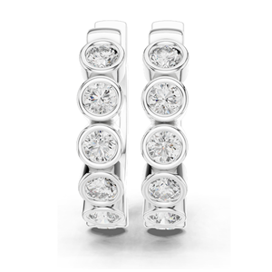 Boucles d'oreilles créoles en diamant de laboratoire 1,32 carat, taille brillant rond, or 18 carats, 14 carats, 10 carats et argent 925, or rose, or jaune, or blanc - Product Image 3
