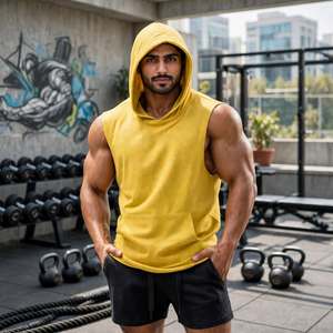 Camiseta sin Mangas con Capucha Personalizada para Hombre, Informal, Tejida en Poliéster/Algodón, de Secado Rápido, Transpirable, para Gimnasio, Entrenamiento y Deportes - Product Image 2