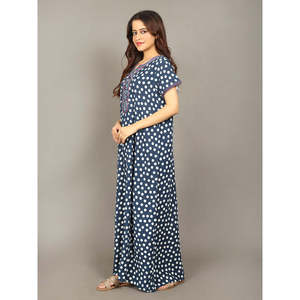 Evolove Women's Liva Viscose <b>Maxi</b> Nighty with Pocket Super Soft and Comfortable Woven Fabric Breathable Spandex ODM Nightwear - Product Image 6
