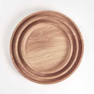 Plateau rond en acacia Assiette de service en bois Fabriqué à la main et durable Produit de qualité supérieure - Product Image 4
