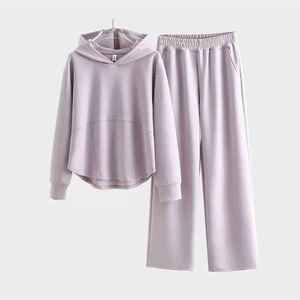 Conjunto de Sudaderas con Capucha y Pantalones Deportivos de Invierno para Hombre y Mujer, Tallas Grandes, 100% Algodón, Hombros Caídos, Alta Calidad - Product Image 6