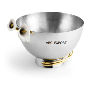 Bol à mélanger en métal de la plus grande qualité Décoration de table Dernier bol de créateur avec des bols de décoration en feuille de lys couleur or pour les Offre Spéciale - Product Image 1
