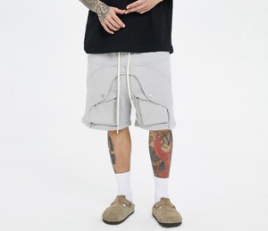 Men's Quick Dry French Terry Cotton Jogger Cargo <b>Sweat</b> <b>Shorts</b> with Multiple Pockets Customizable Logo Mid Waist-Streetwear Style - Product Image 3