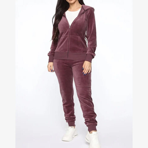 Ensemble de survêtement d'entraînement court pour femme, neuf, ajusté, 100% coton, vintage, à capuche, avec boutons, 2 pièces - Product Image 2