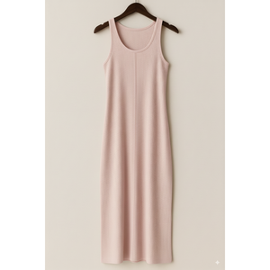 Best-selling Ribbed Knit <b>Short</b> Sleeve A-Line Floor-Length Viscose Eco-Friendly Breathable Women's Summer Fashion Factory OEM ODM - Product Image 1