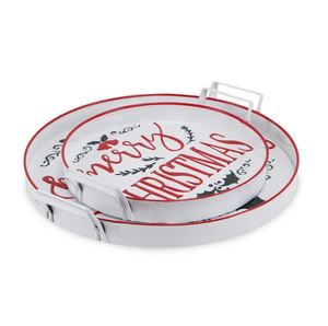 Plateau de service de table basse en métal blanc pour la décoration de la maison hôtel restaurant bar ustensiles de cuisine décor de table fabriqué en Inde vente en gros - Product Image 6