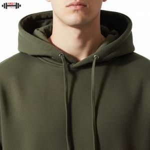 Otoño/Invierno de gran tamaño transpirable forrado sólido hombres pulóver gota hombro tejido Sudadera con capucha - Product Image 4