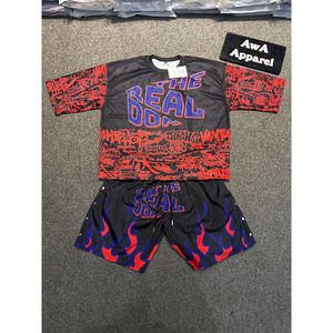 ชุดเซ็ตเสื้อผ้าผู้ชายสไตล์ไฮสตรีทสำหรับฤดูร้อน ใส่เที่ยวกลางแจ้ง พิมพ์โลโก้ได้ตามต้องการ แห้งเร็ว - Product Image 1