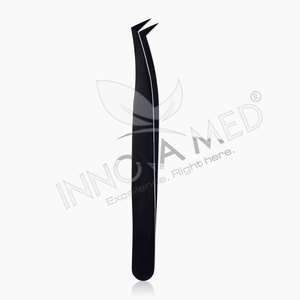 Pince à épiler professionnelle en acier inoxydable sur mesure, NOUVELLE, avec pointes en fibre antistatiques, pour une préhension parfaite des cils. - Product Image 4