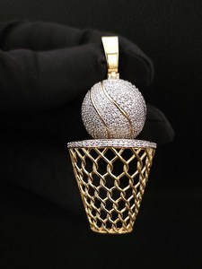 Colgante de Hip Hop con diseño de helado de diamantes de moissanita de corte brillante redondo y Plata de Ley 925 de moda para hombres y mujeres - Product Image 6