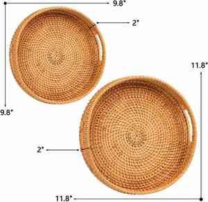 Bandeja de servicio de bambú rectangular de alta calidad Mesa superior de mimbre de último diseño para servir té y almacenamiento - Product Image 3