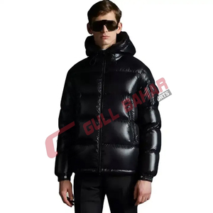 Veste d'hiver imprimée en gros OEM 2025 avec logo personnalisé veste légère à bulles d'air pour hommes capuche à col montant de haute qualité - Product Image 1