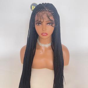 <span class=keywords><strong>Jennifer</strong></span> – perruque Lace Front Wig synthétique tressée à trois brins pour femme noire, nouvelle marque grise 2 Style indien - Product Image 5