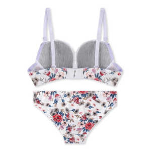 Flower Printed Bra With Panty Set High Quality Sexy Woman Suits Two Piece Bikini Brief Bathing Swimsuit Sets for Women - Product Image 5
