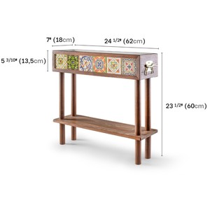 Maceta de madera y soporte para plantas con azulejos mexicanos, cama de flores con almacenamiento, maceta con patas, soporte para plantas de 2 niveles, soporte para plantas - Product Image 6