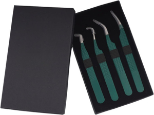 Pinzas Profesionales de Acero Inoxidable Antimagnéticas con Punta Lisa de 10 mm para Extensiones de Pestañas, Venta al por Mayor - Product Image 2