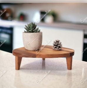 Mesa de centro de esquina de sala de estar de diseño moderno 2024, mesa de centro redonda de madera, mesa auxiliar de sofá con 3 patas de madera maciza - Product Image 5