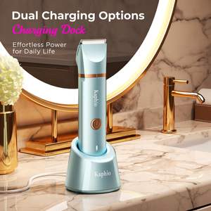 Afeitadora Eléctrica Recargable 2 en 1 para Mujer, Resistente al Agua IPX7, Recortadora de Bikini, Piernas, Brazos y Cuerpo, Azul, con Función de Lavado - Product Image 1