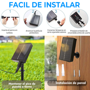 Guirlande lumineuse solaire LED RGB de 5 mètres, corps de lampe en PVC IP65 pour la décoration extérieure des paysages - Product Image 3