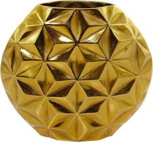 Jarrón brillante Artistryl floreros dorados jarrón de Metal decorativo con detalles de textura floral para el hogar, la Oficina y la decoración de eventos - Product Image 1