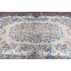 พรมตุรกีวินเทจขนาด 5.4x9.1 ฟุต พรมขนาดใหญ่ พรมลายทางสีน้ำตาล - Product Image 5