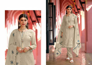 Nouveau costume pakistanais en georgette lourde avec broderie séquence travail Palazzo costume semi-cousu pour la vente en ligne - Product Image 4