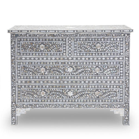 Tiroir à incrustation d'os personnalisé Tiroir à fleurs Multi Color Bone Inlay Table Top Bone/Nacre Inlay Tiroir Coffre